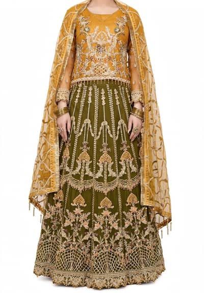 Mehndi bridal lehnga