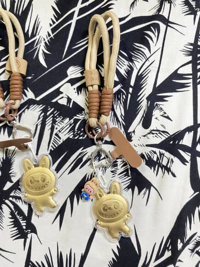 Gold plated labubu key chains (pure gold)