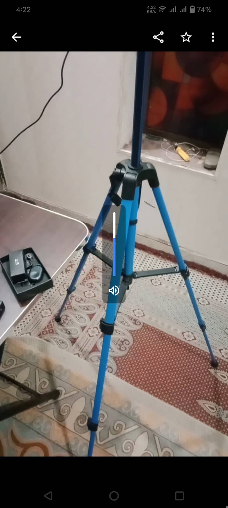 Tripod stand, mic, ring light, 1