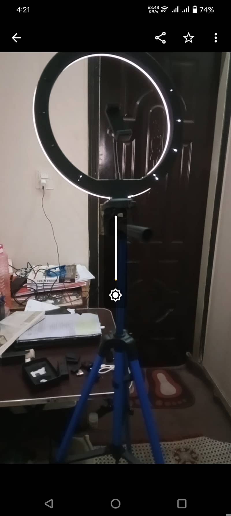 Tripod stand, mic, ring light, 2