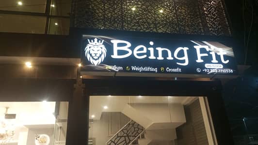 LED Backlit Signboard with Complete Frame & Lights