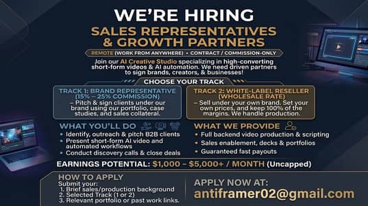 AI Video Sales Representative / Growth Partner (Commission-Based)