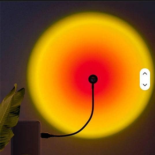 USB Power Rainbow LED Sunset Projection Lamp Atmosphere Projector Halo Nigh Light for Living Room Bedroom 360 Degree Rotation e r6020