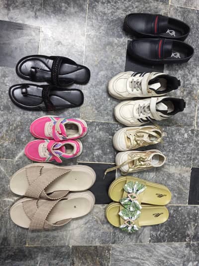 different shoes for boys,girls , ladies.