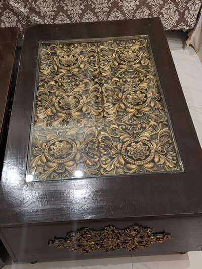 brown or golden center table