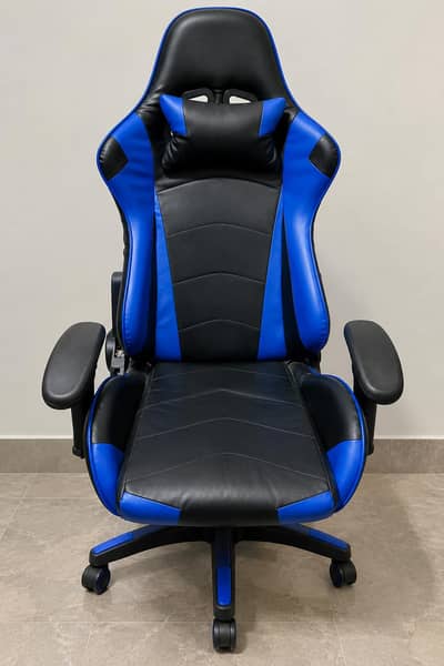Black & Blue Racing Style Gaming Chair for Sale