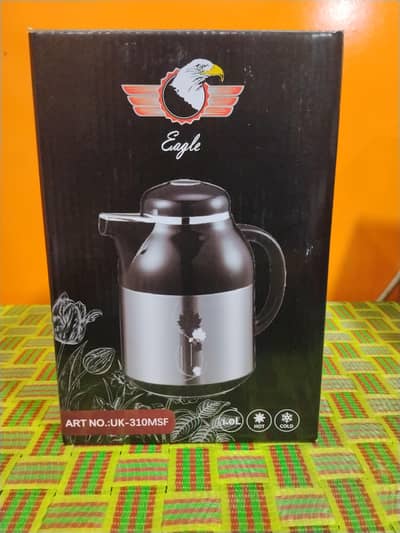 Eagle 1L Premium Thermos Flask – Black & Pink | Hot & Cold