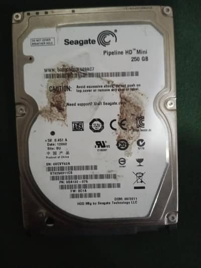 HDD 250GB  Used Best condition or Working