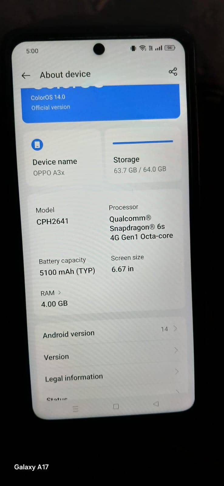 OPPO A3x 0
