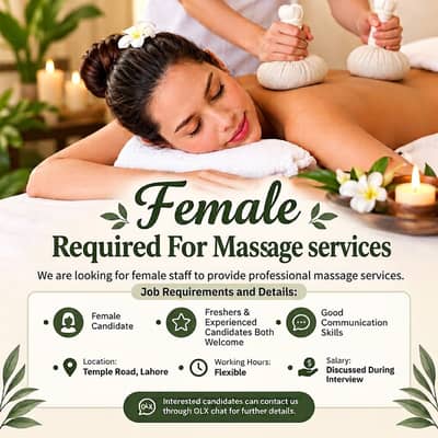 Female Staff Required For Spa Services