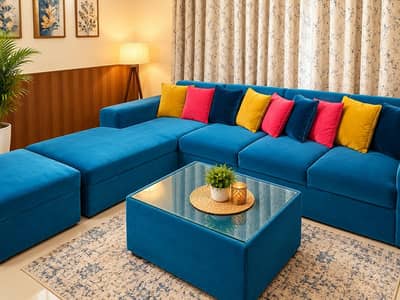 L Shaped Sofa Set with Table [Excellent Condition]