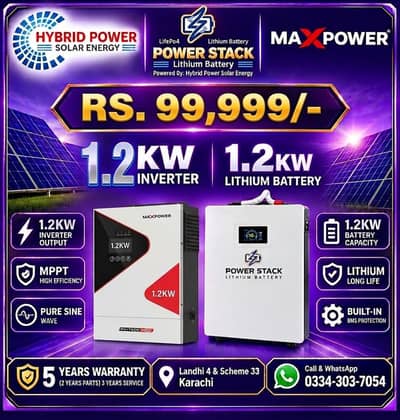 MaxPower inverters + Power StackLithium Batteries combo