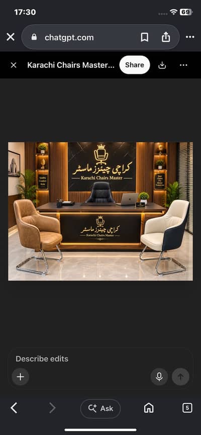 Aslamualikum Office Chair setup 2 Vezter & 1 Revolving chair leather