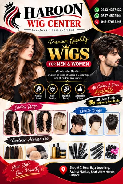 Full Head Wig Women / Men Man For Wigs Extension Whatsapp. 0333-43574