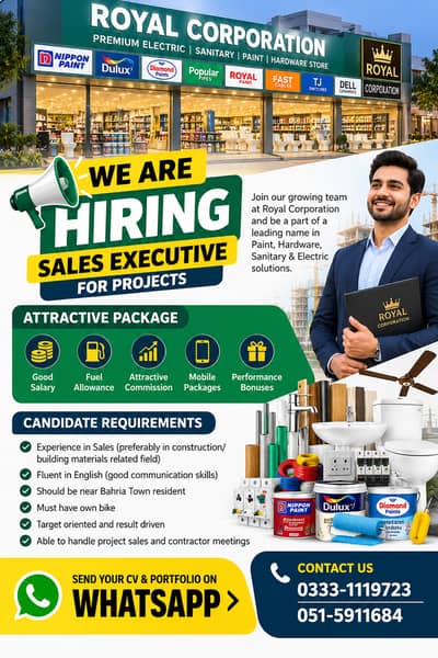 Sales Executive – Projects (Building Materials)
