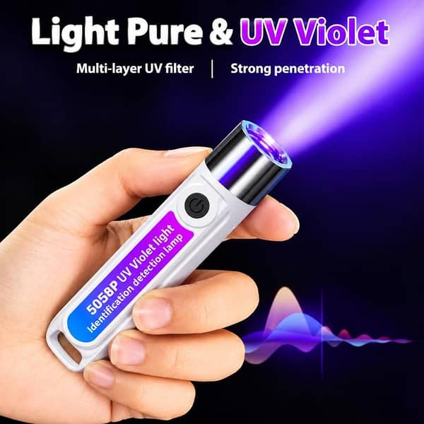 Rechargeable 365nm UV Flashlight | Money Checker, Pet Urine & Stain Detector