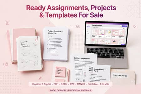 Ready Assignments, Projects & Templates For Sale
