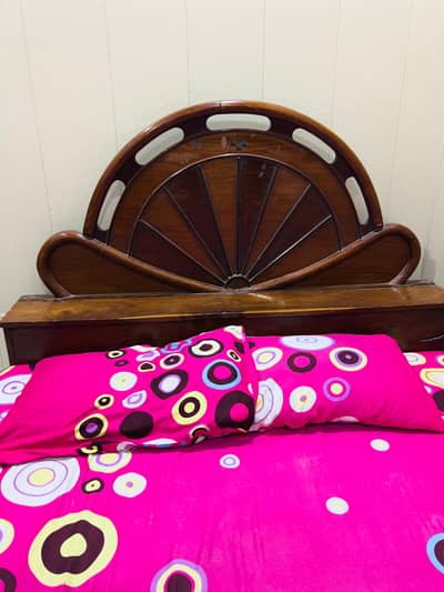 Double King size wooden bed