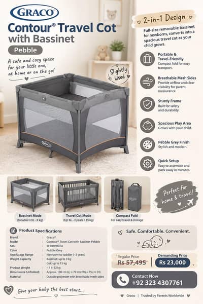 Original GRACO baby Travel Cot