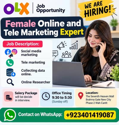 online marketing & tele marketing female staff required