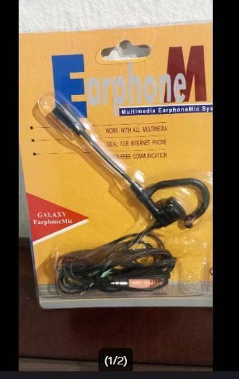 Galaxy Single Earphone with Adjustable Boom Mic - Multimedia Handsfree Headset for PC, Laptop & Mobile e r6031