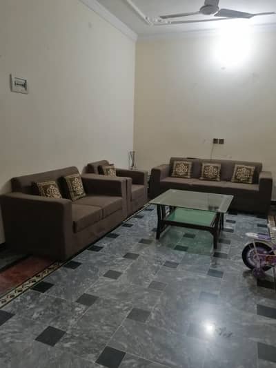 7 seater sofa with three tables and cushions