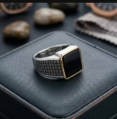 Turkish desine silver plated mens ring
