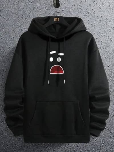 Men Black Hoodie with front pockets