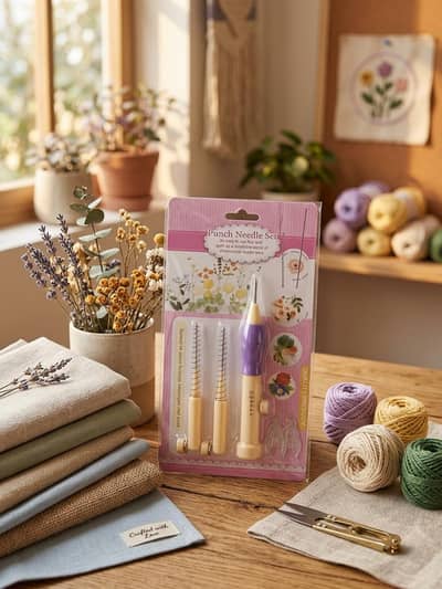 Adjustable Punch Needle Embroidery Kit With Interchangeable Needle .
