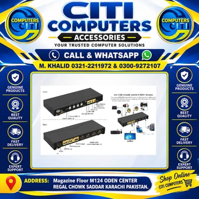 CKL HDMI KVM Switch 4 Port USB KVM Switch HDMI with Audio and Microph