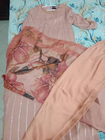 3pc crinkle chiffon
