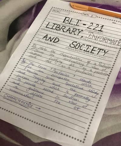 Handwritten Assignment Writing