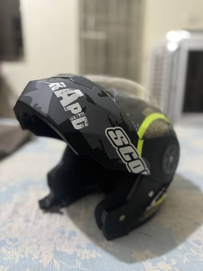 Vector Flip Up Helmet with Double Visor and Open Face