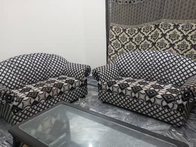Premium Designer 2-Seater Sofas (Pair of 2) Luxury Geometric Pattern