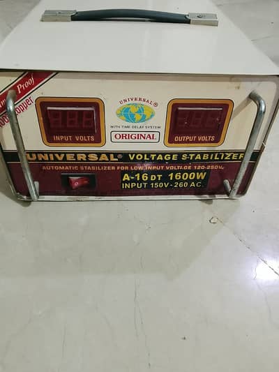 Model : Universal A-16 DT 1600W, automatic voltage stabilizer