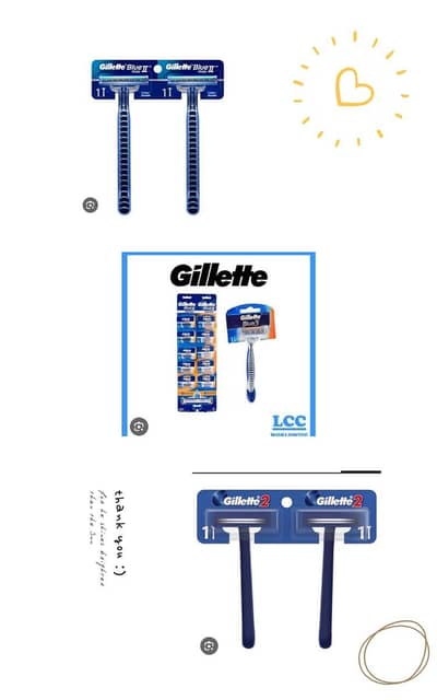 Gillette 2, blue 2 plus, blue 3