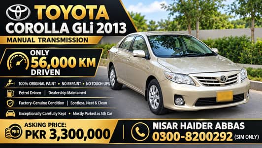 AMAZINGLY ORIGINAL Toyota Corolla GLI 2013 Manual Extremely LowMileage