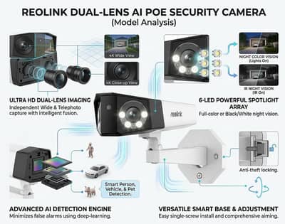 Reolink Duo PoE 4MP Dual Lens CCTV Camera 180° Wide Angle