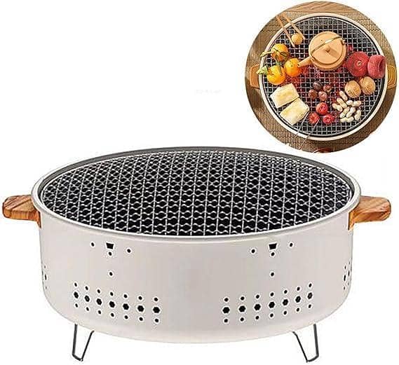 Charcoal Barbecue Grill Portable Camping Grill Stove Tabletop Smoker