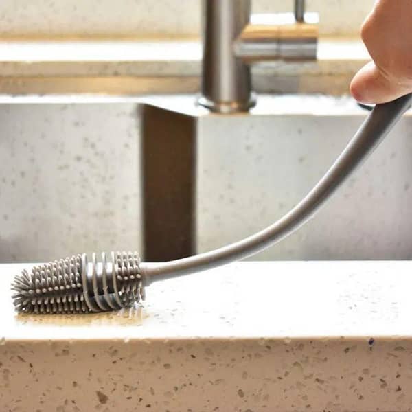 Long Handle Silicone Milk Bottle Brush Glass Bottle Cleaning Brush Multifunction Cup Mouth Scrubber Household Cleaning Tool
