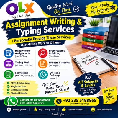 Handwritten & Typed Assignment Writing Services - Fast Delivery