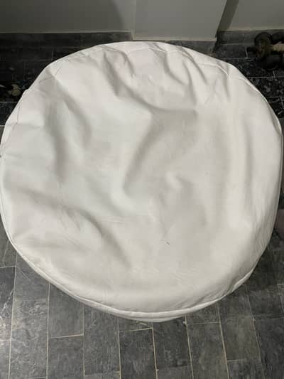 Premium White Round Bean Bag XXL Waterproof