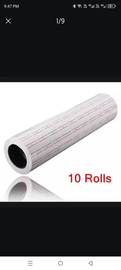 Pack of 10 Price Tag hand tool Rolls (White) for Price Labeling Manual