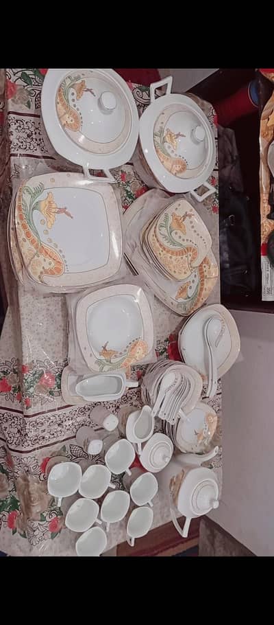 Beautiful  pather ka Dinner Set/Stone Crockery set _52 pieces