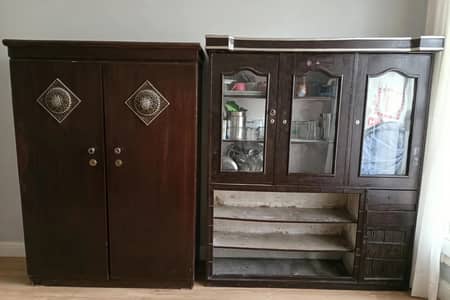 2 Wooden Almari For Urgent Sale - Local Board Sukkur