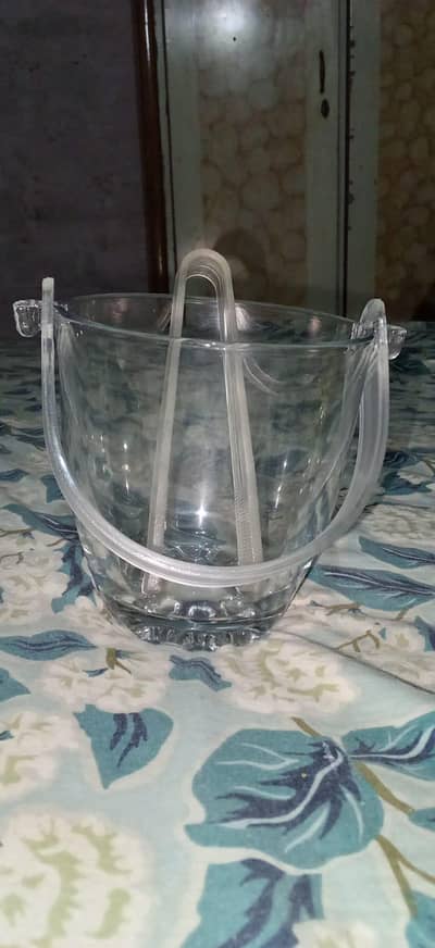 Acrylic Ice Bucket With Handle & Tong