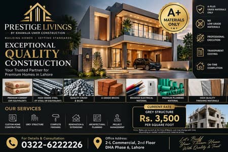 We provide A+ Material construction services with on time delivery