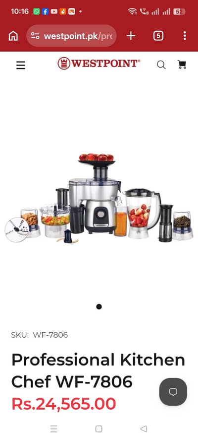 WF-7806 professional kitchen chef