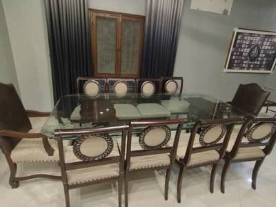 Wooden dining table and chairs