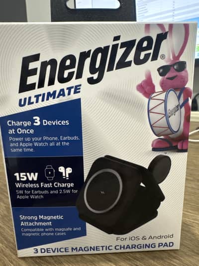 Energizer 3-in-1 15W Foldable Magnetic MagSafe/Fast Wireless Charger